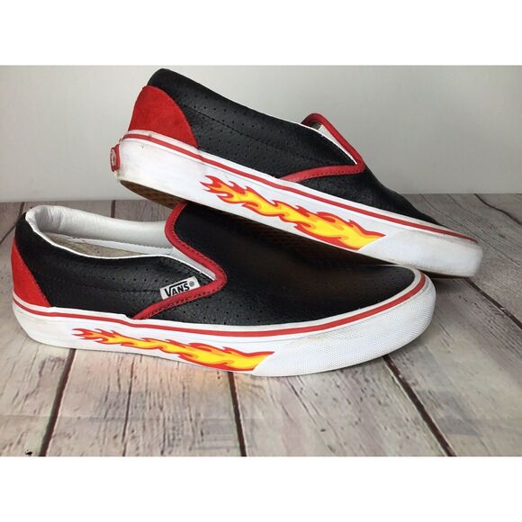 Vans Old Skool Flame Wall Low Top Sneakers Black 7 Mens Women’s 8,5 Minimalist - Picture 2 of 8